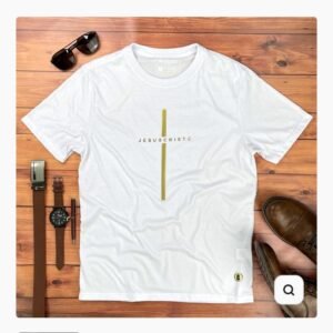 CAMISETAS MASCULINAS CRUZ DOURADA JESUS CRISTO - BLESSED CHOICE